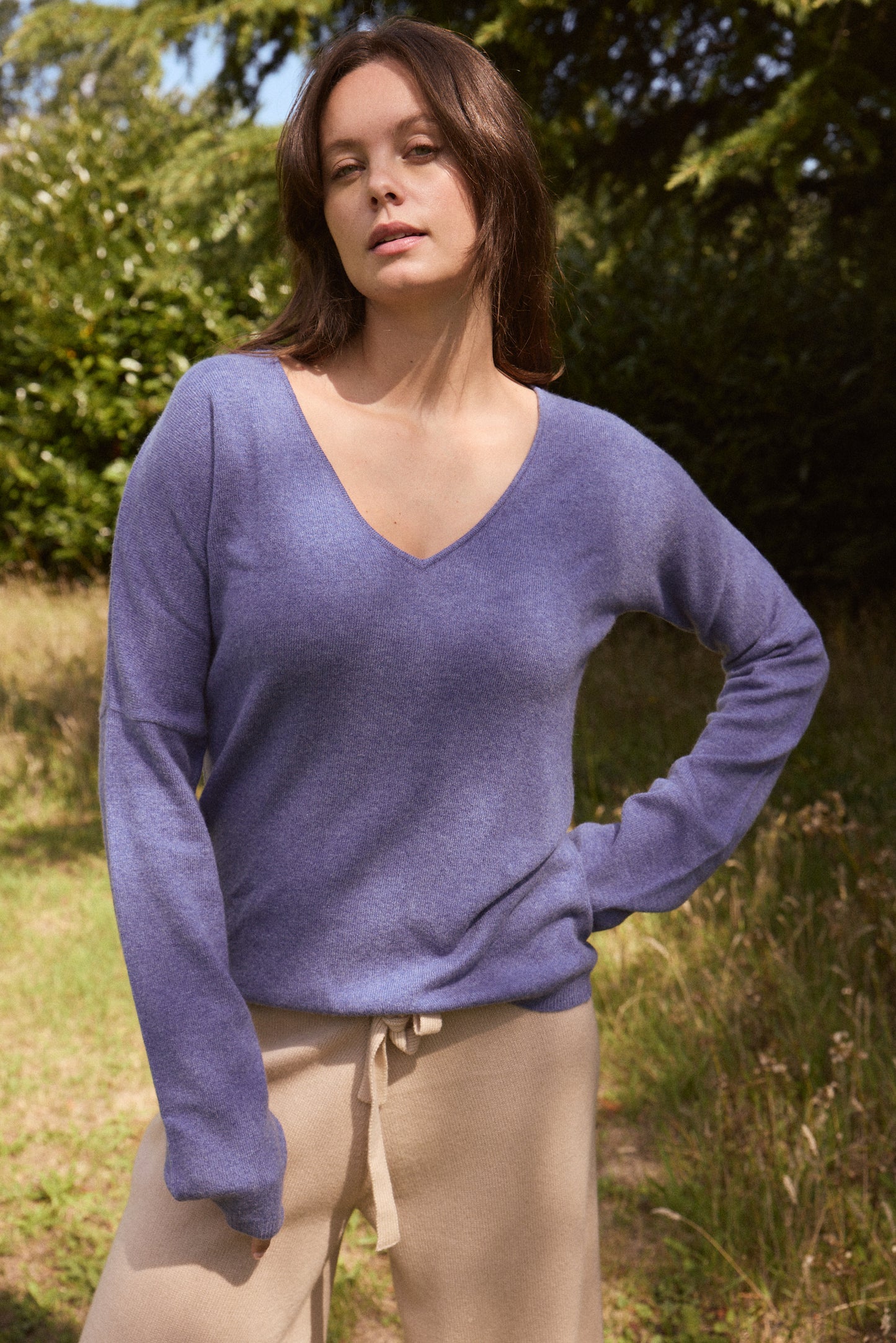 100% Cashmere V-neck Jumper. LAST FEW REMAINING. Was £220 now £165.