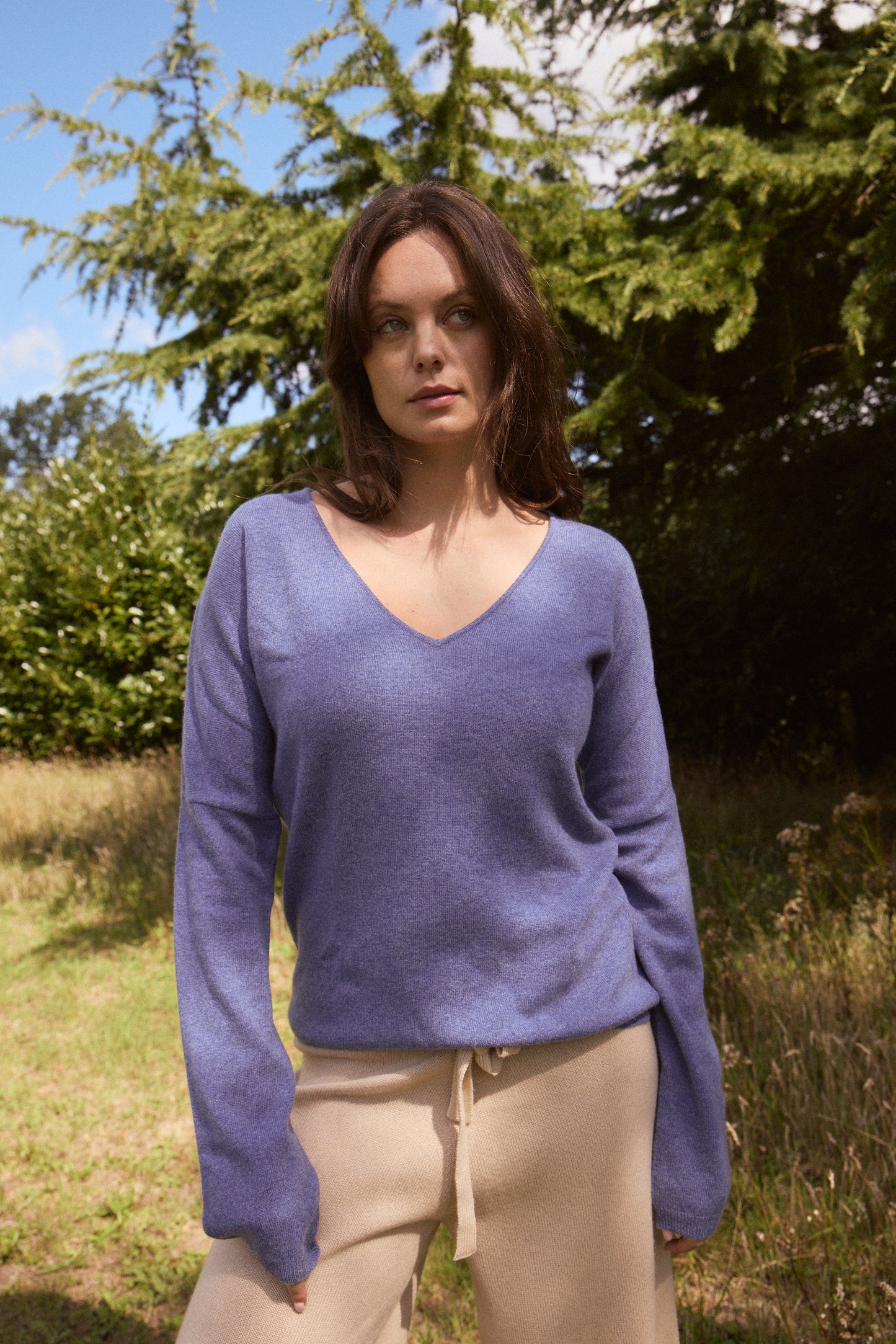 100% Cashmere V-neck Jumper. LAST FEW REMAINING. Was £220 now £165.