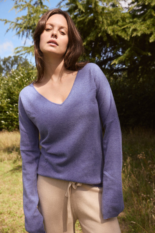 100% Cashmere V-neck Jumper. LAST FEW REMAINING. Was £220 now £165.