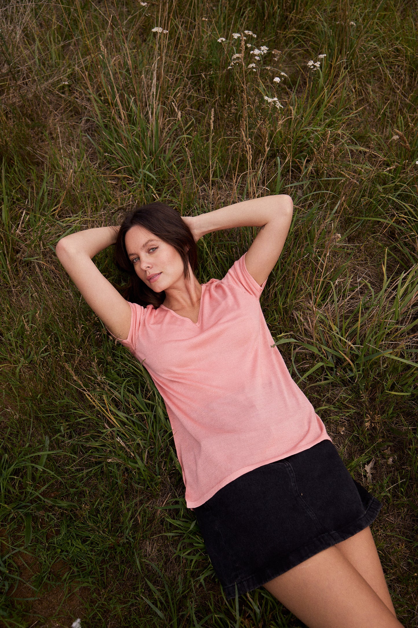 Short Sleeve Silk & Cashmere T-shirt