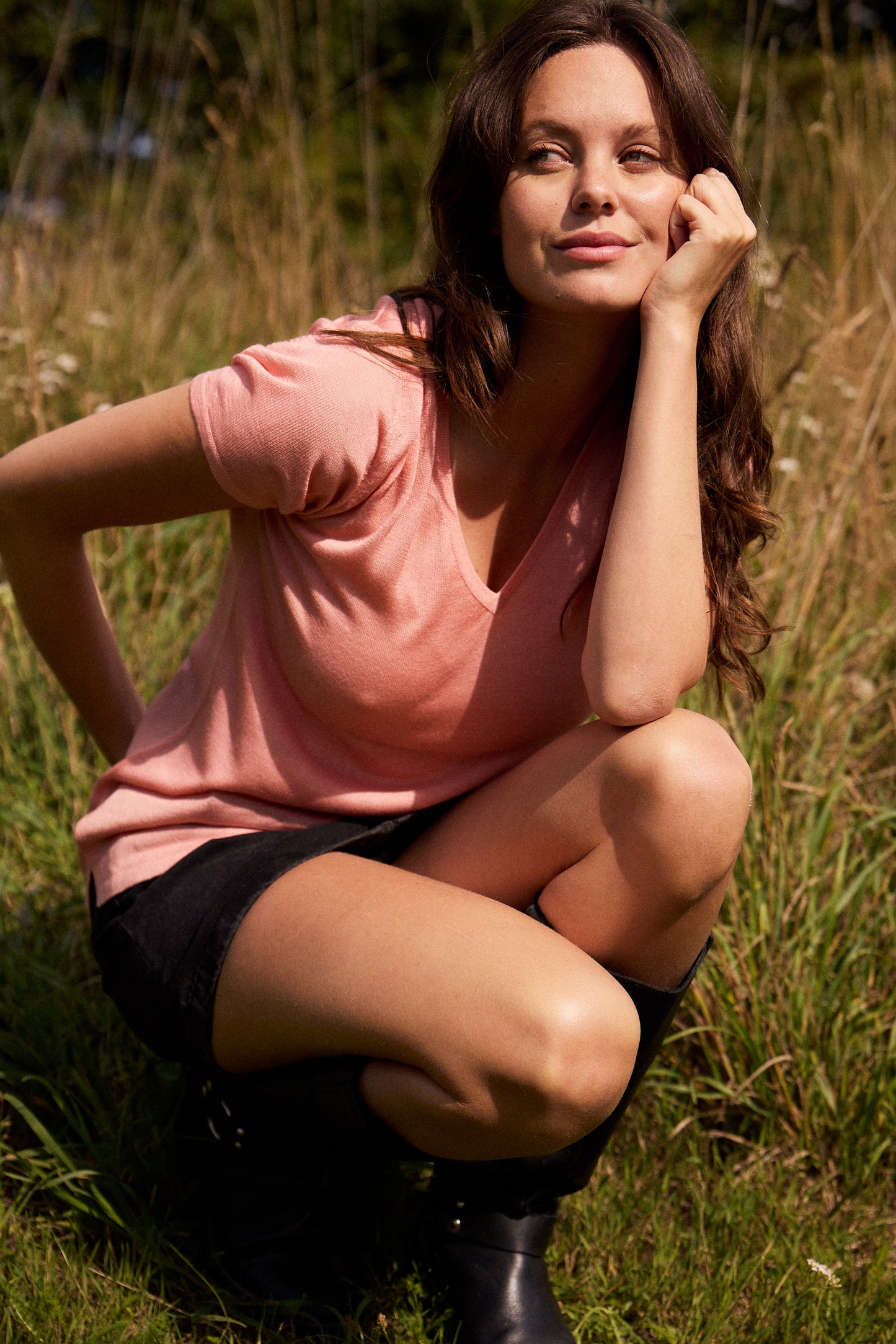 Short Sleeve Silk & Cashmere T-shirt