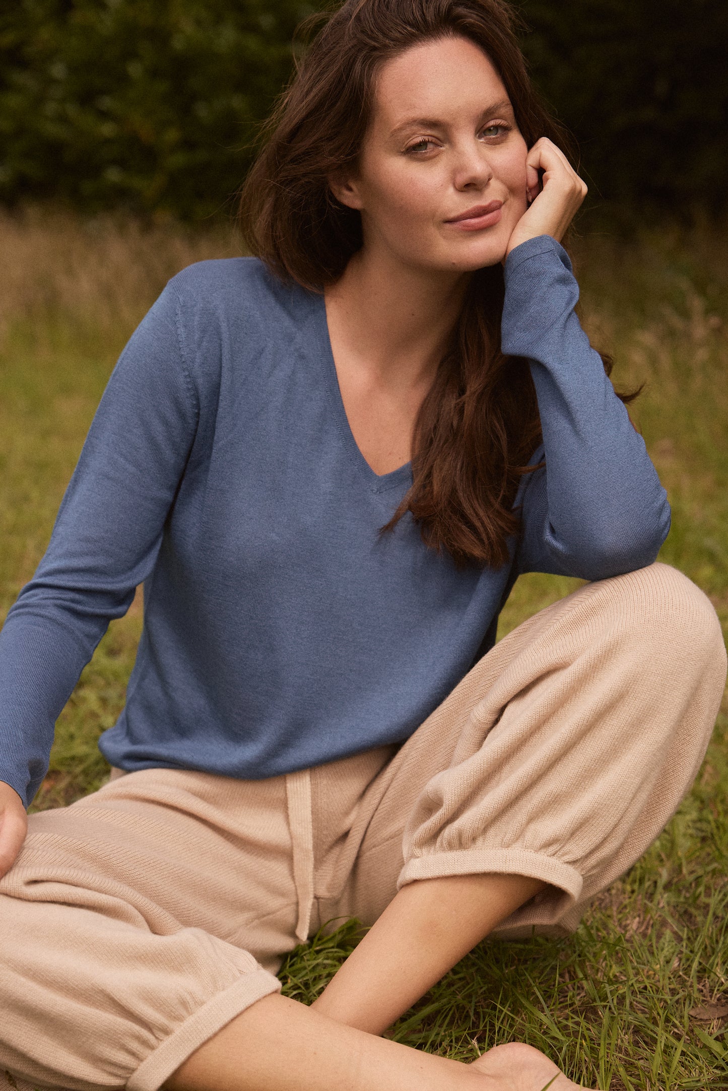 Long Sleeve Silk & Cashmere T-shirt