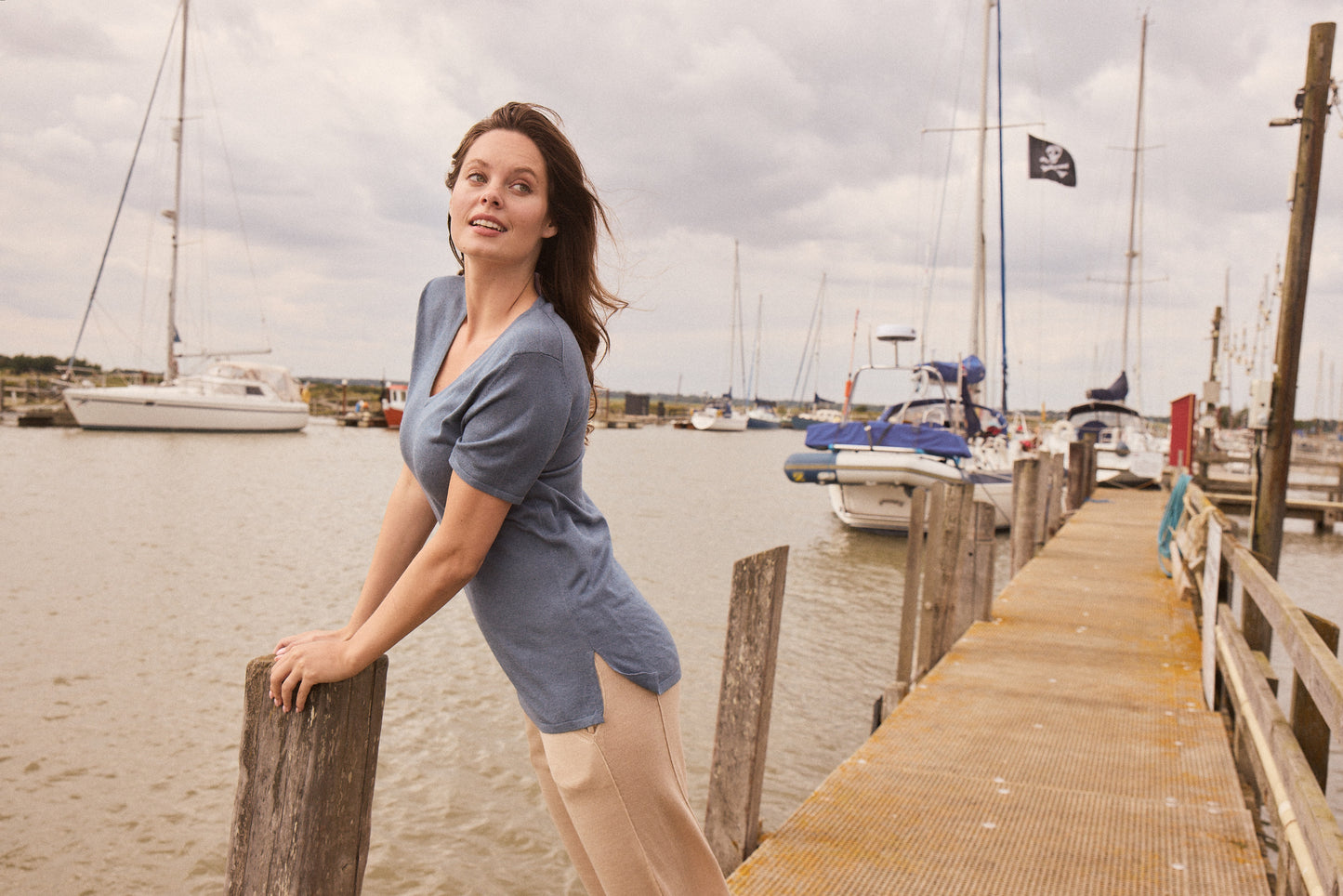 Short Sleeve Silk & Cashmere T-shirt