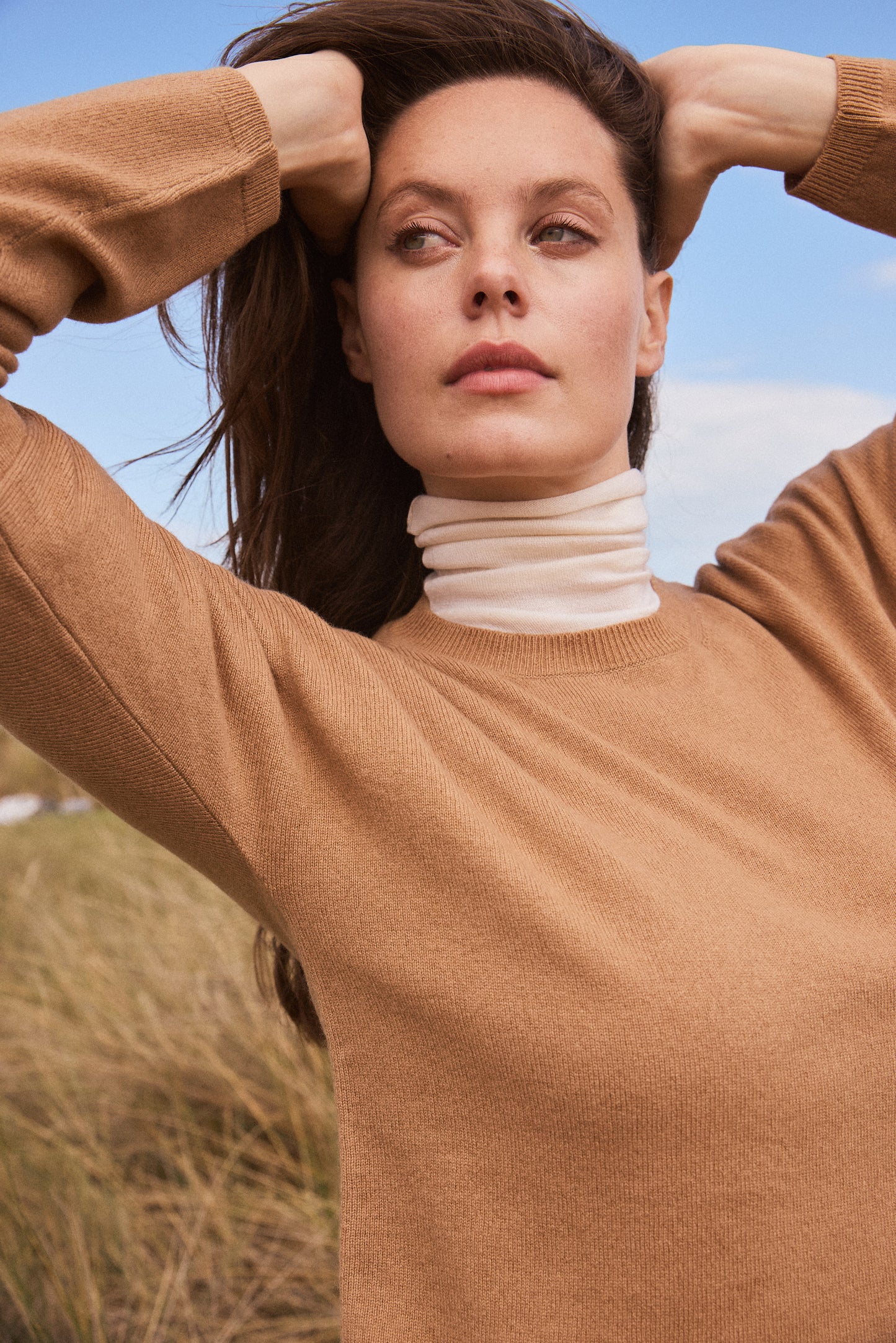 Caramel Crew Neck in Cashmere and Wool