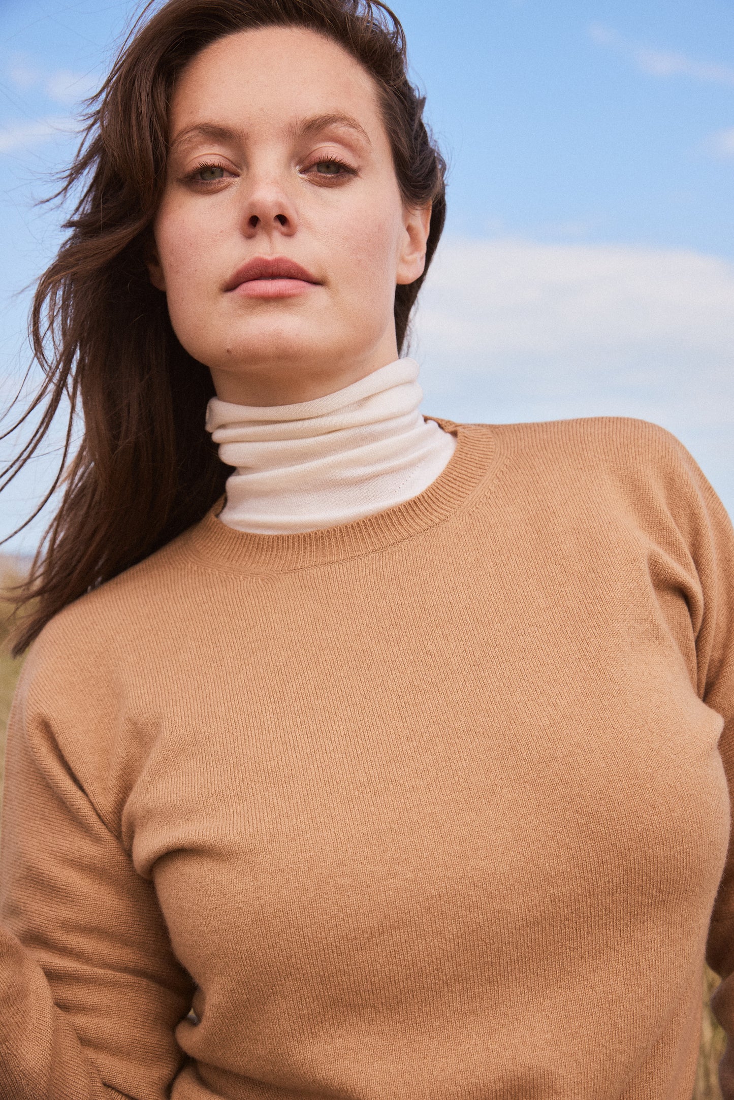 Caramel Crew Neck in Cashmere and Wool