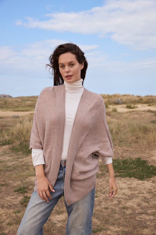 100% Cashmere Three Quarter Length Open Cardigan. LAST FEW REMAINING. WAS £295 now £195.