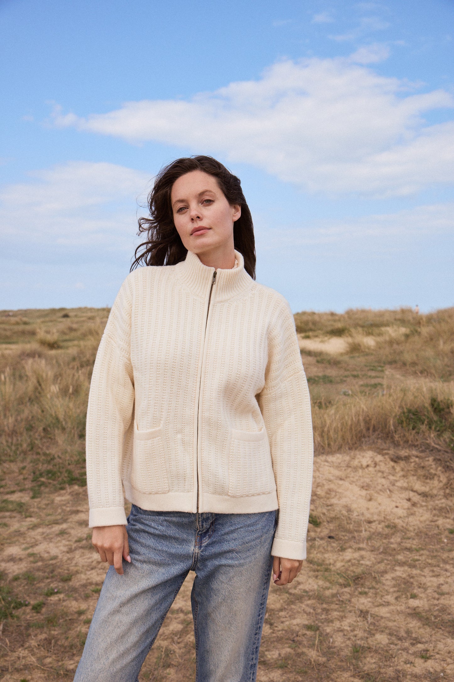 Wool & Cashmere Zip Cardigan