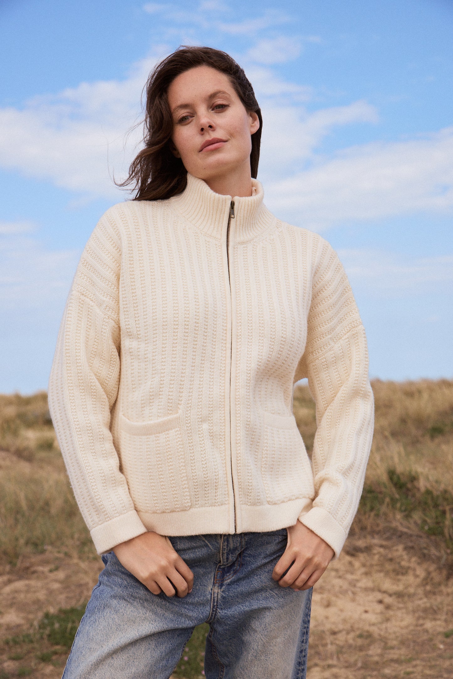 Wool & Cashmere Zip Cardigan