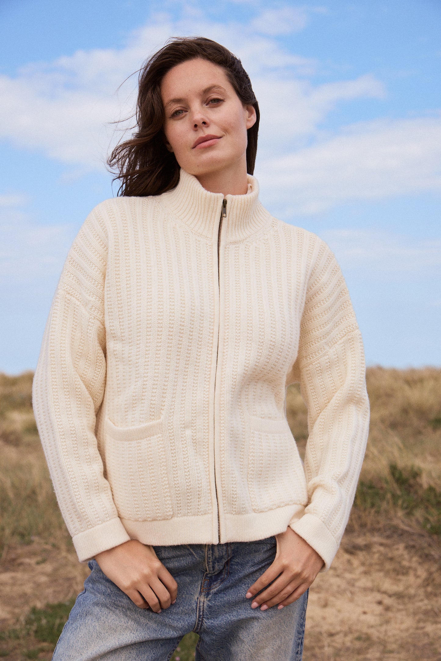 Wool & Cashmere Zip Cardigan