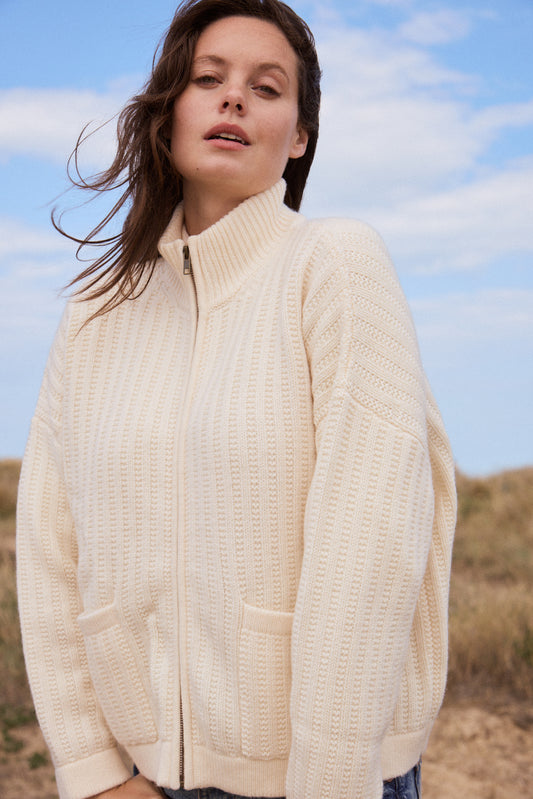 Wool & Cashmere Zip Cardigan