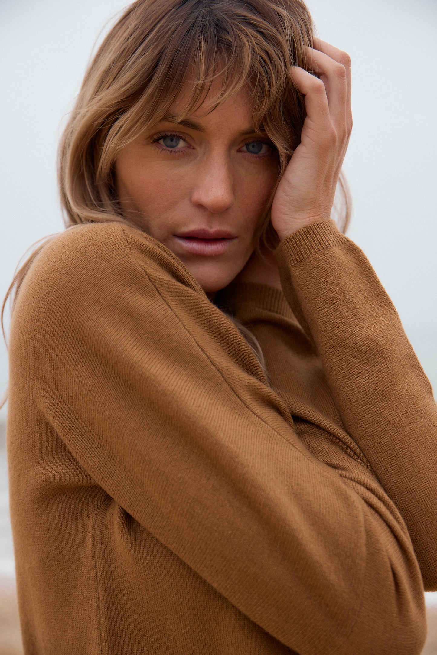 Caramel Crew Neck in Cashmere and Wool