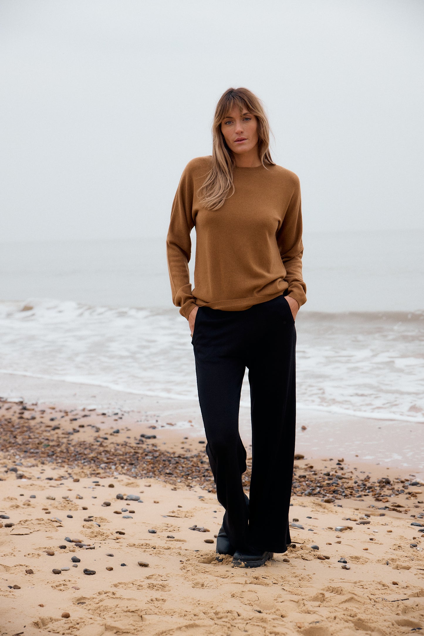 Caramel Crew Neck in Cashmere and Wool
