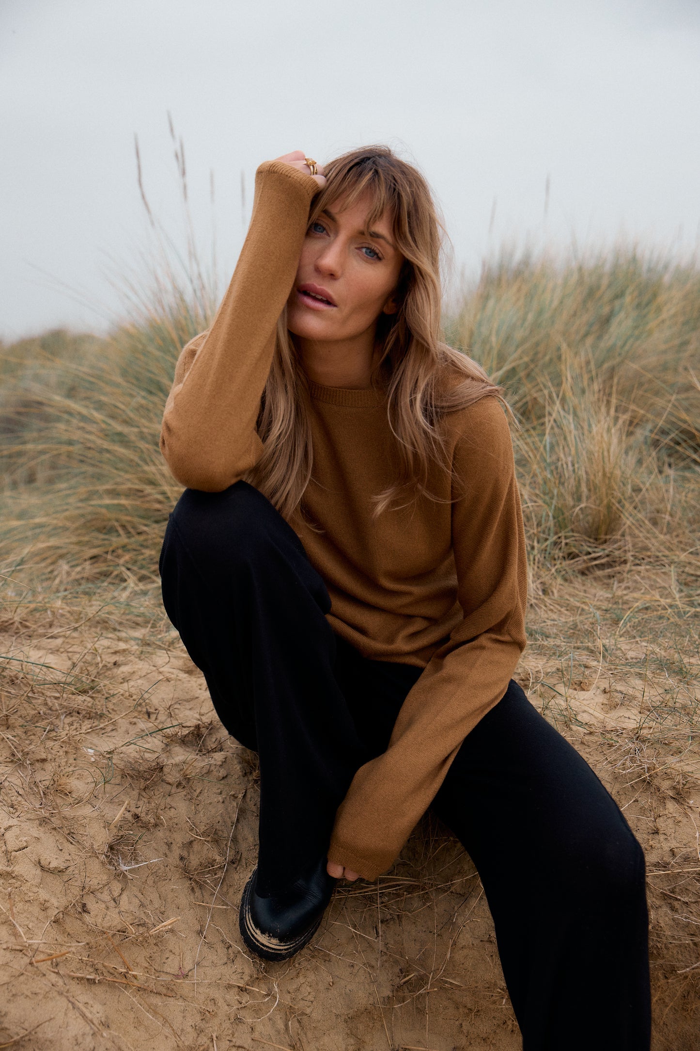 Caramel Crew Neck in Cashmere and Wool