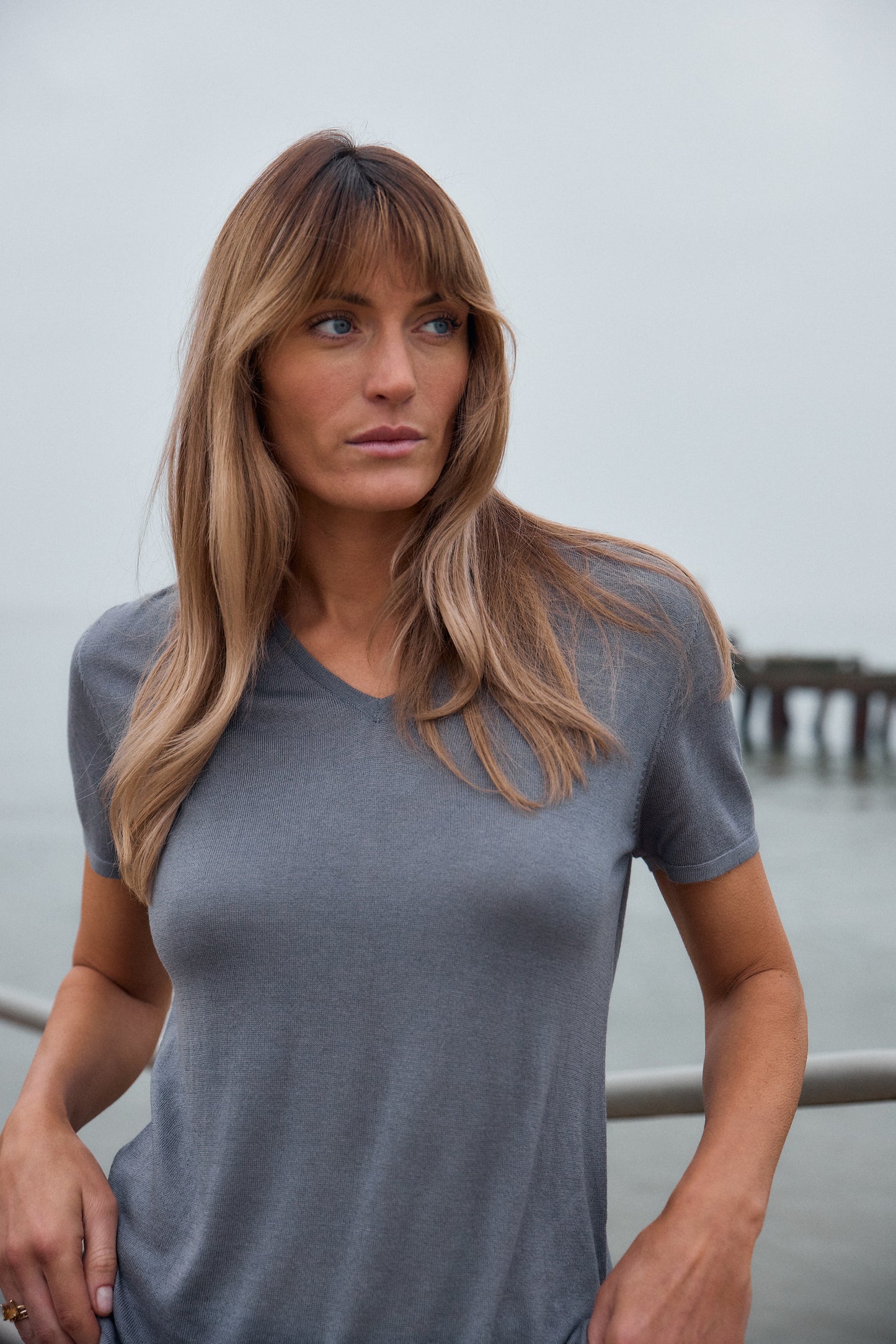 Short Sleeve Silk & Cashmere T-shirt