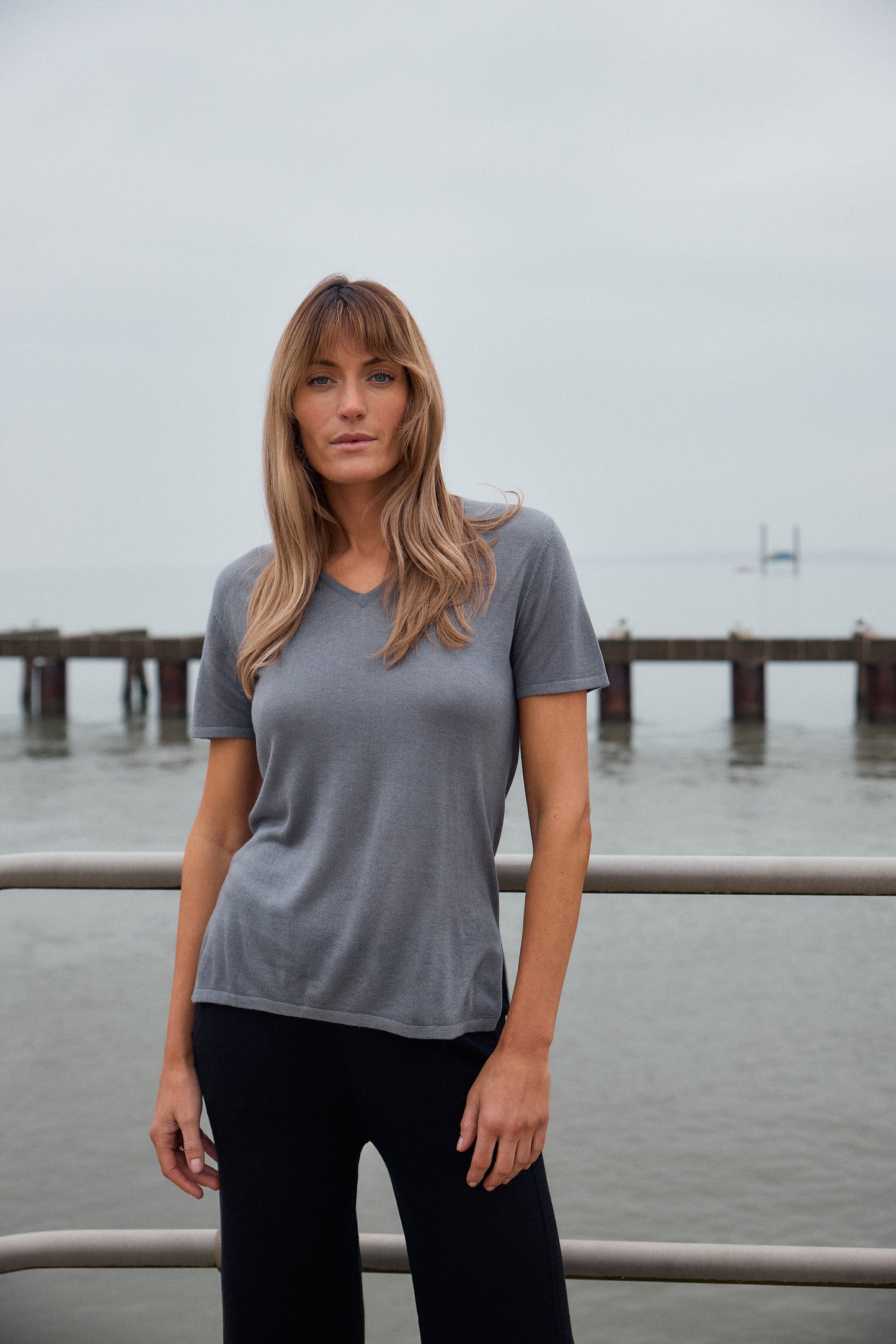 Short Sleeve Silk & Cashmere T-shirt