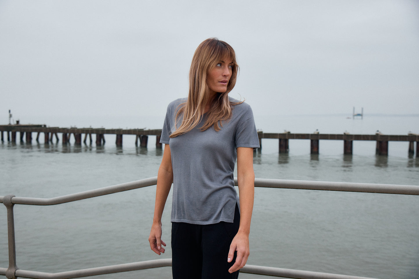 Short Sleeve Silk & Cashmere T-shirt