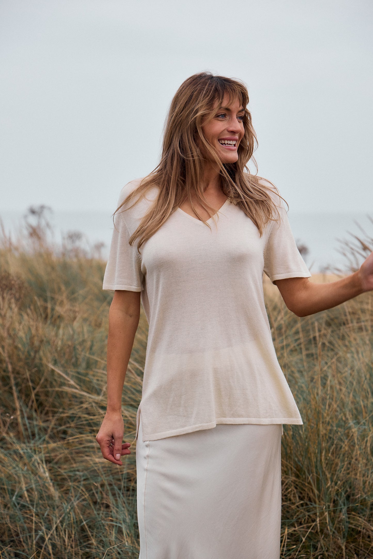 Short Sleeve Silk & Cashmere T-shirt