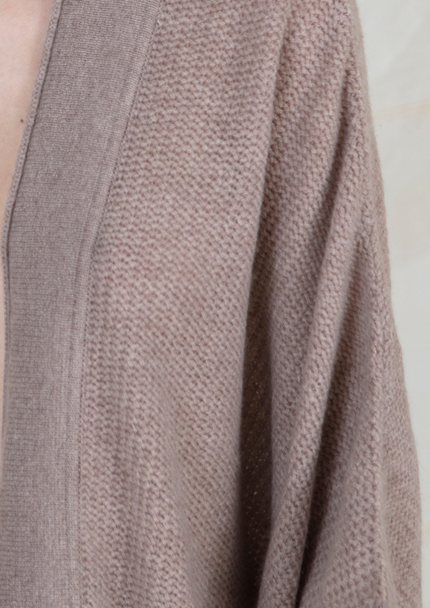 100% Cashmere Three Quarter Length Open Cardigan. LAST FEW REMAINING. WAS £295 now £195.