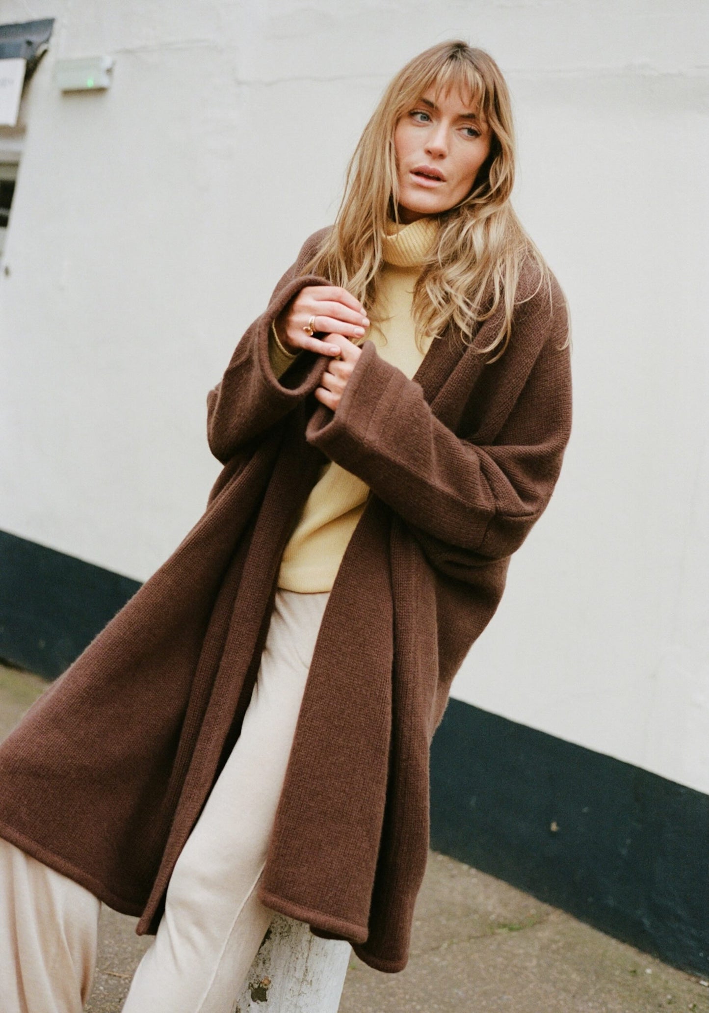 Chocolate Wool and Cashmere Coat