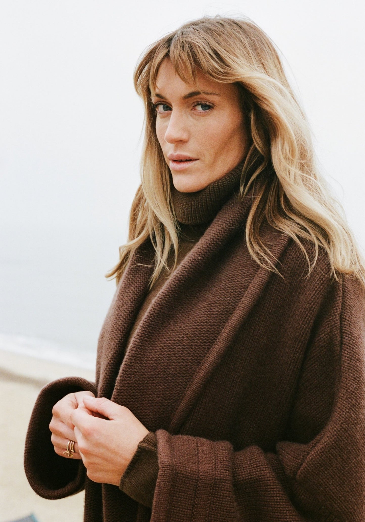 Chocolate Wool and Cashmere Coat