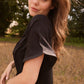 Short Sleeve Silk & Cashmere Boat Neck Top