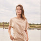 Short Sleeve Silk & Cashmere Boat Neck Top