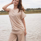 Silk & Cashmere Boat Neck Top and Trouser Set