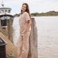 Silk & Cashmere Boat Neck Top and Trouser Set