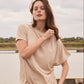 Short Sleeve Silk & Cashmere Boat Neck Top