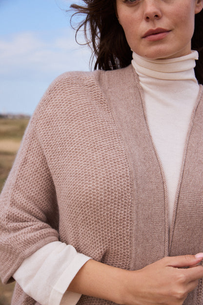 100% Cashmere Three Quarter Length Open Cardigan. LAST FEW REMAINING. WAS £295 now £195.