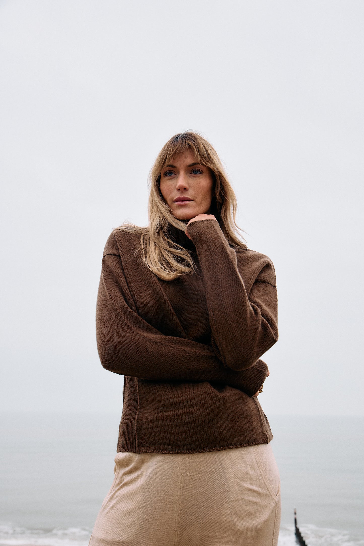 Thick, Premium Wool & Cashmere Roll Neck Jumper