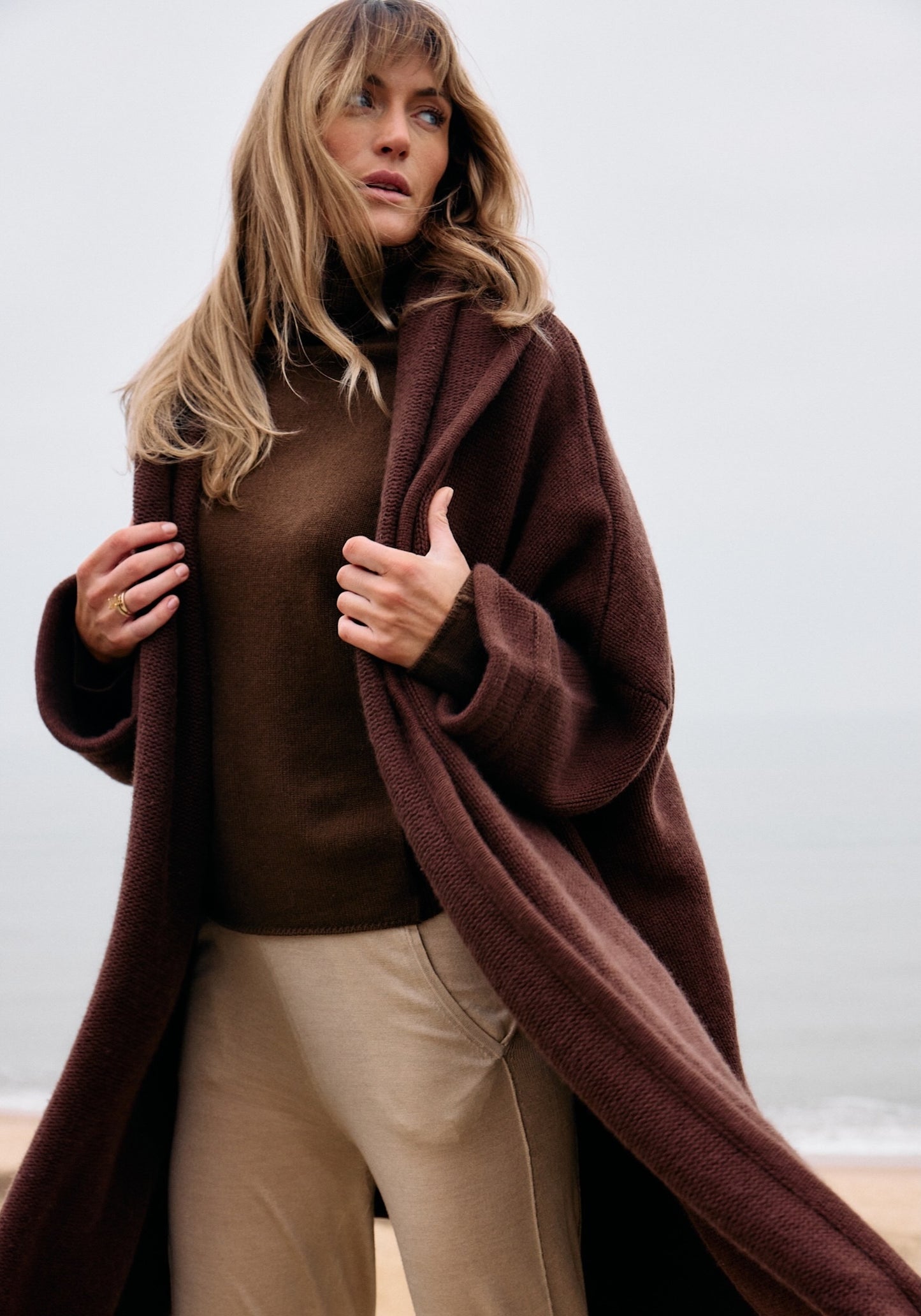 Chocolate Wool and Cashmere Coat