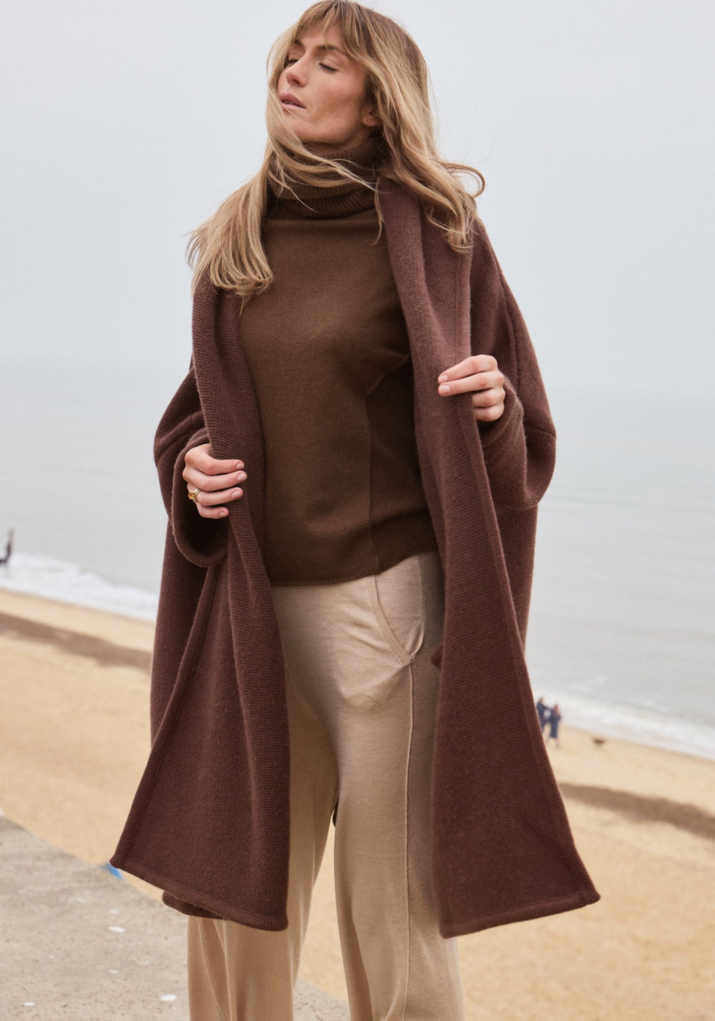 Chocolate Wool and Cashmere Coat