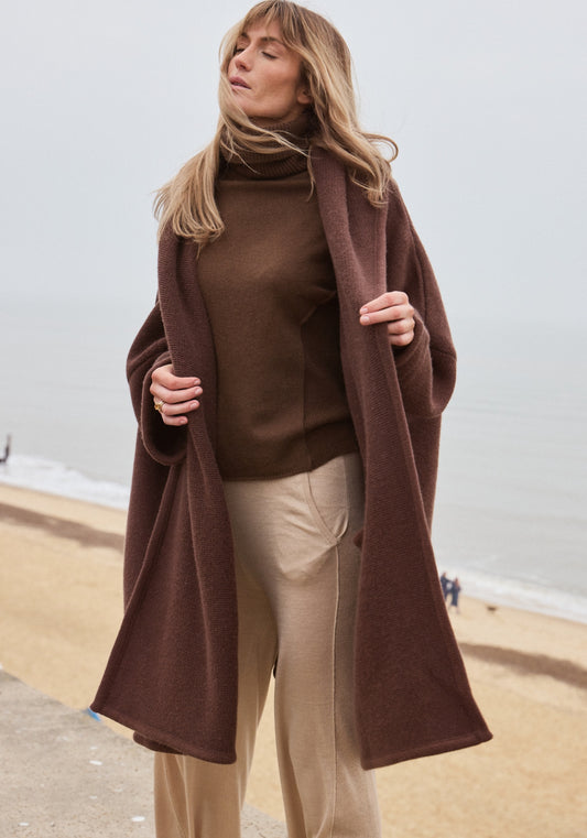 Chocolate Wool and Cashmere Coat
