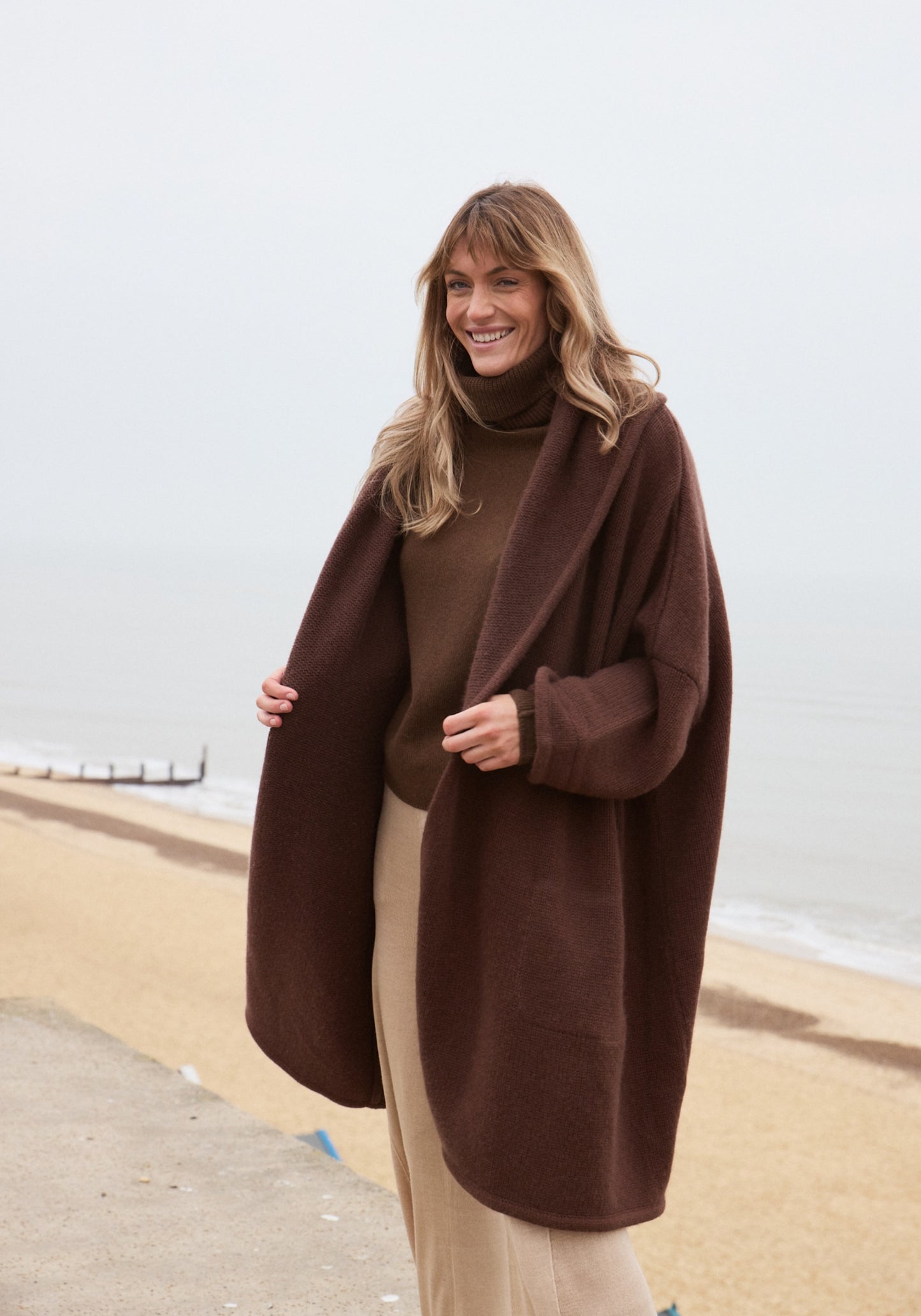 Chocolate Wool and Cashmere Coat