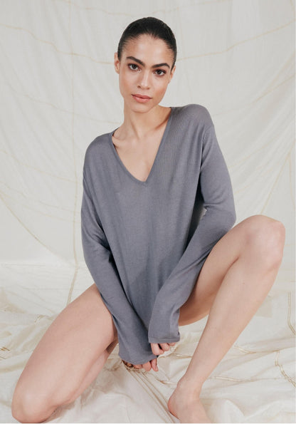 Long Sleeve Silk & Cashmere T-shirt
