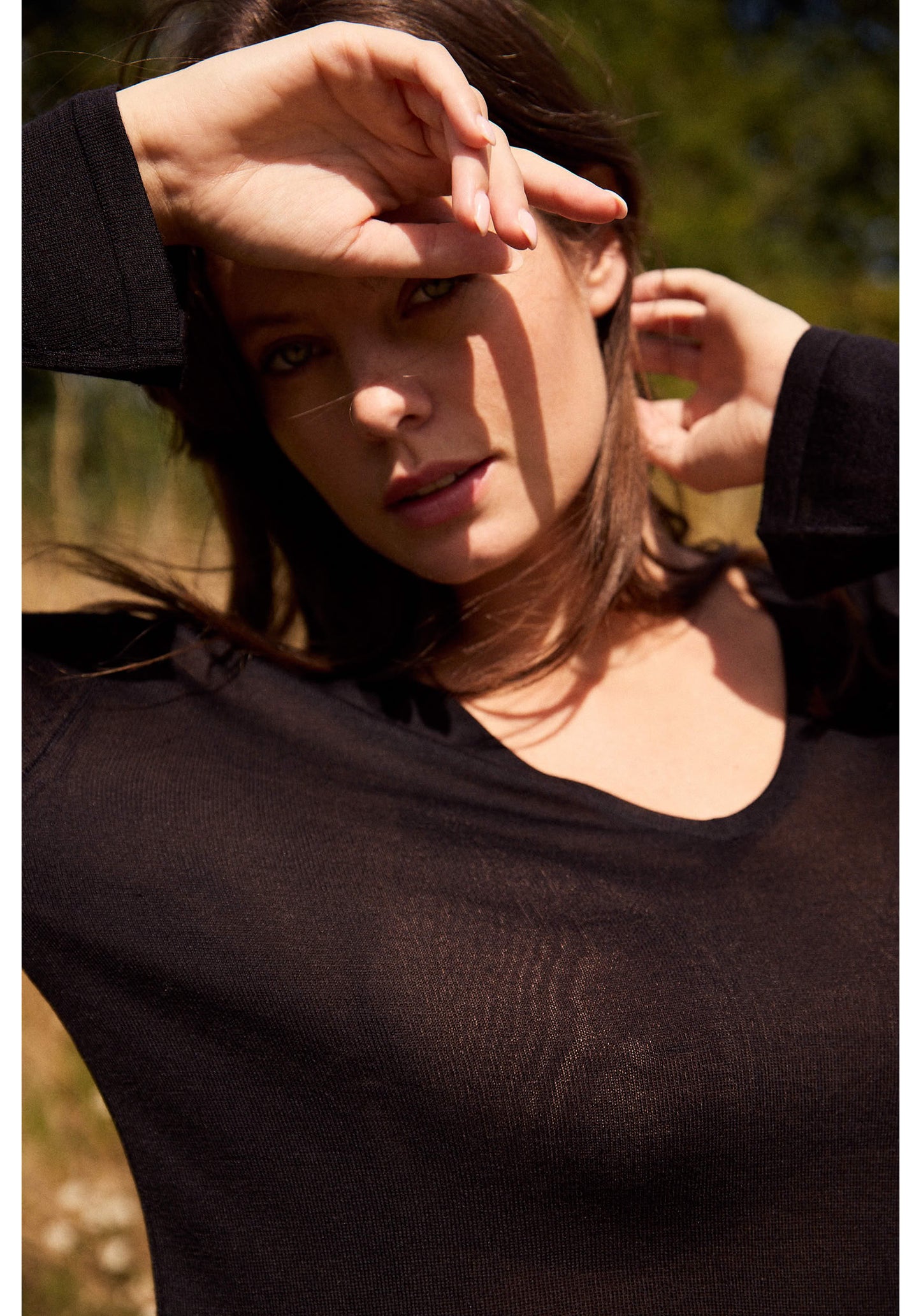 Long Sleeve Silk & Cashmere T-shirt