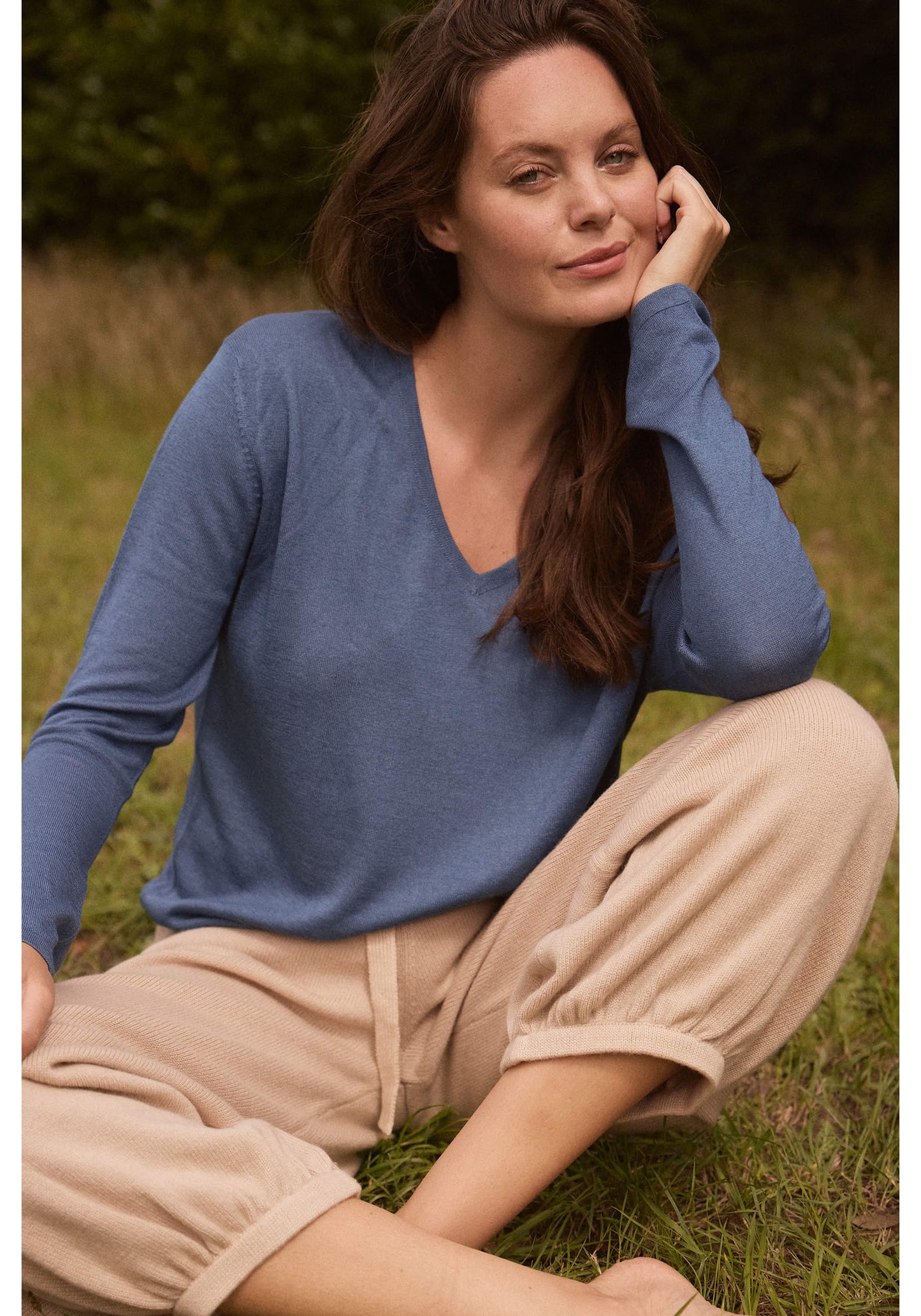 Long Sleeve Silk & Cashmere T-shirt