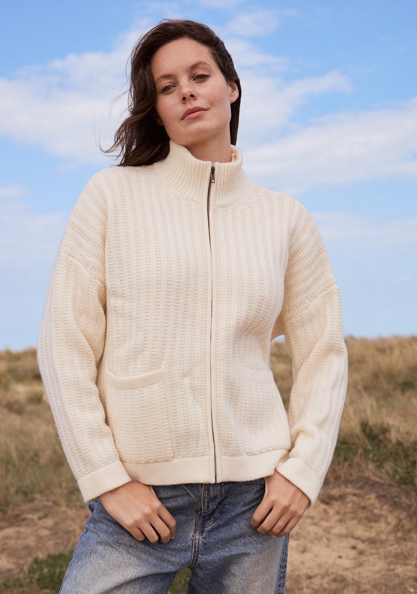 Wool & Cashmere Zip Cardigan.