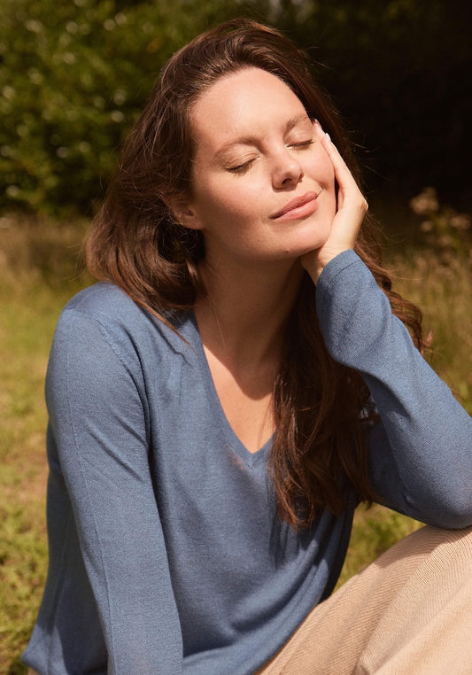 Long Sleeve Silk & Cashmere T-shirt