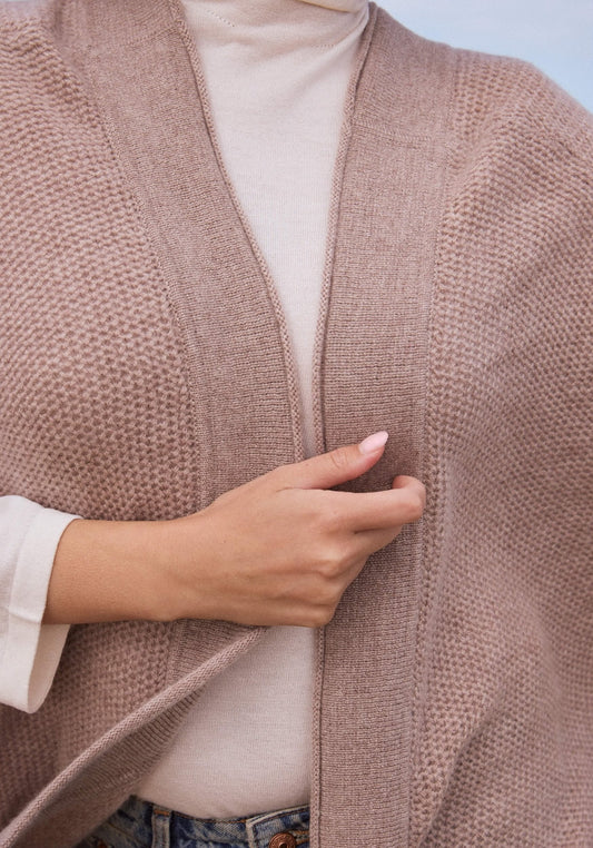 100% Cashmere 3/4 Length Open Cardigan.