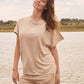 Short Sleeve Silk & Cashmere Boat Neck Top