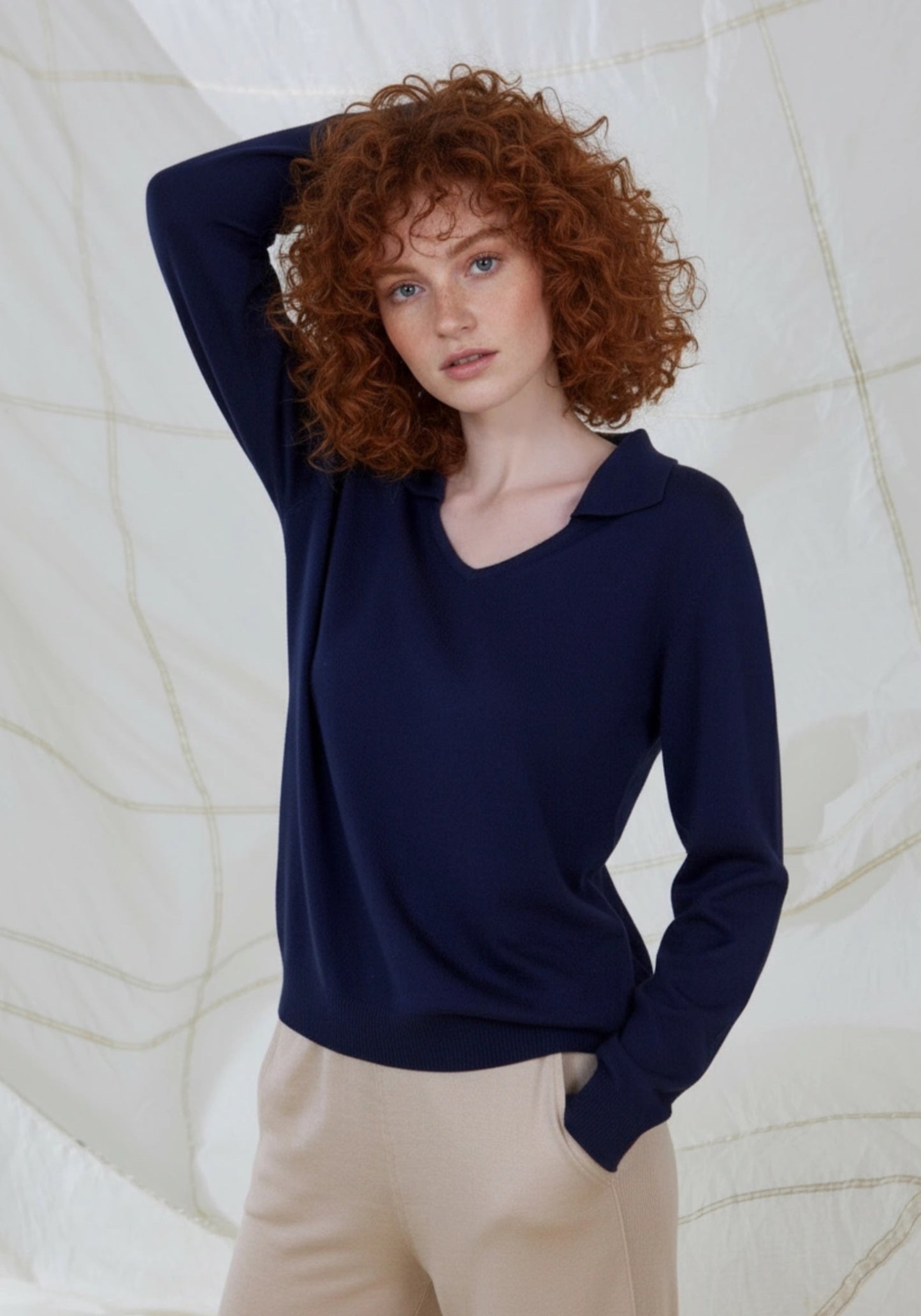 Silk & Cashmere Polo Jumper