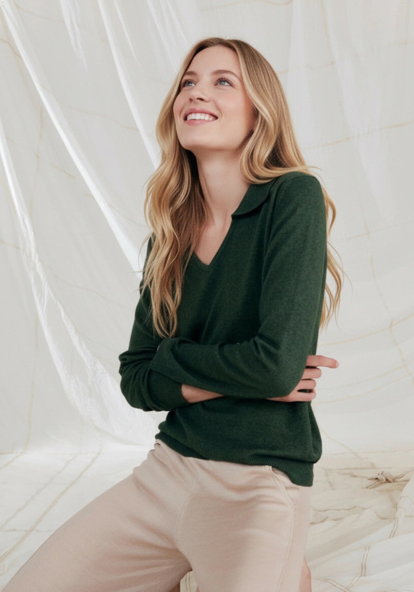 Silk & Cashmere Polo Jumper