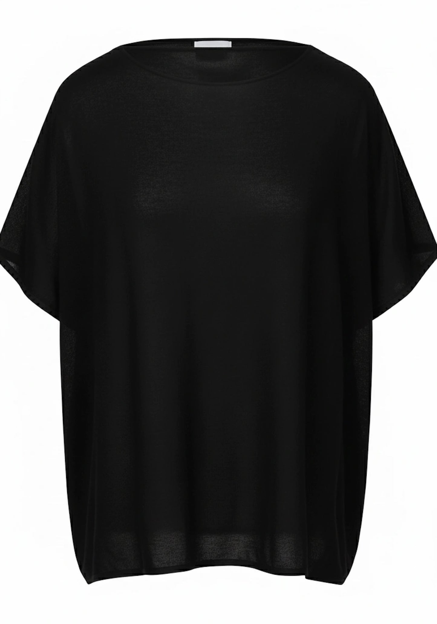 Short Sleeve Silk & Cashmere Boat Neck Top