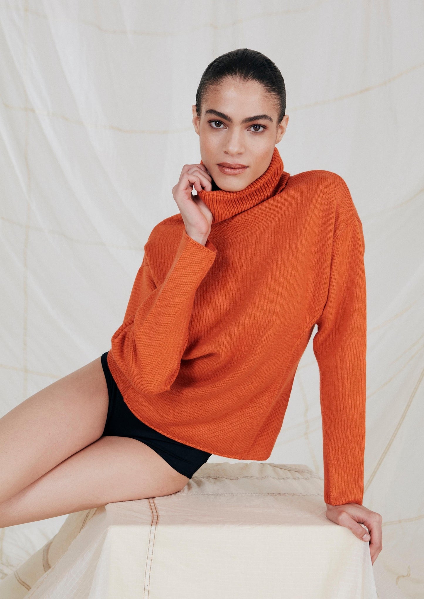 Thick, Premium Wool & Cashmere Roll Neck Jumper