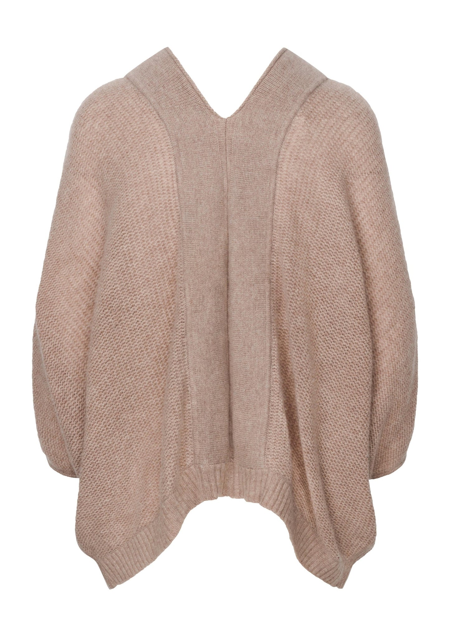 100% Cashmere Three Quarter Length Batwing Sleeves, Open Cardigan
