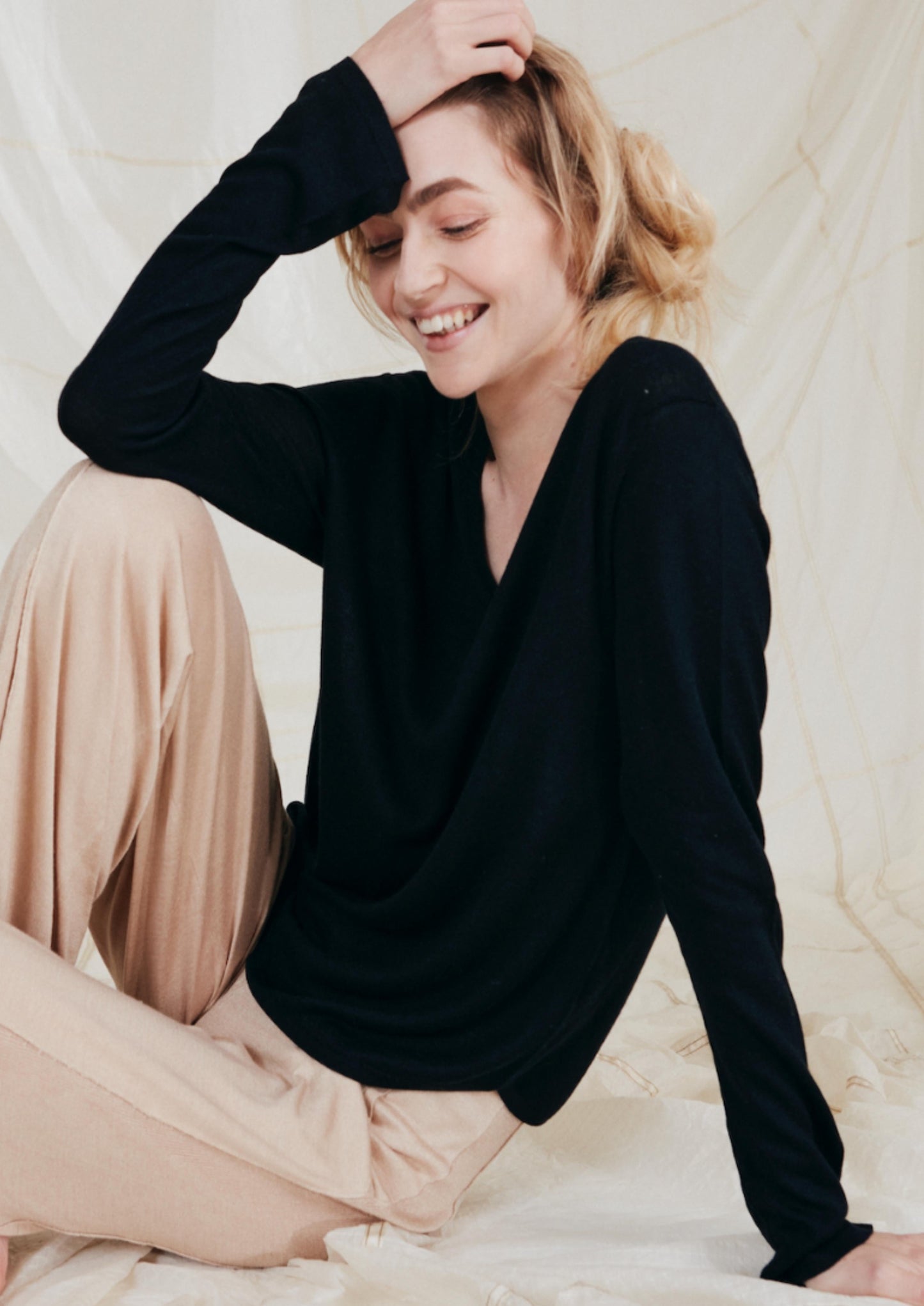 Long Sleeve Silk & Cashmere T-shirt