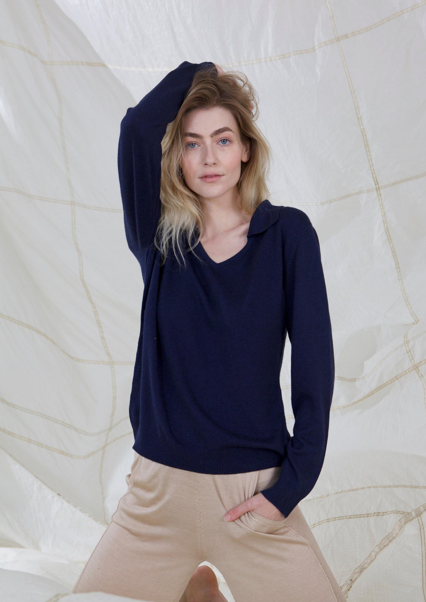 Silk & Cashmere Polo Jumper