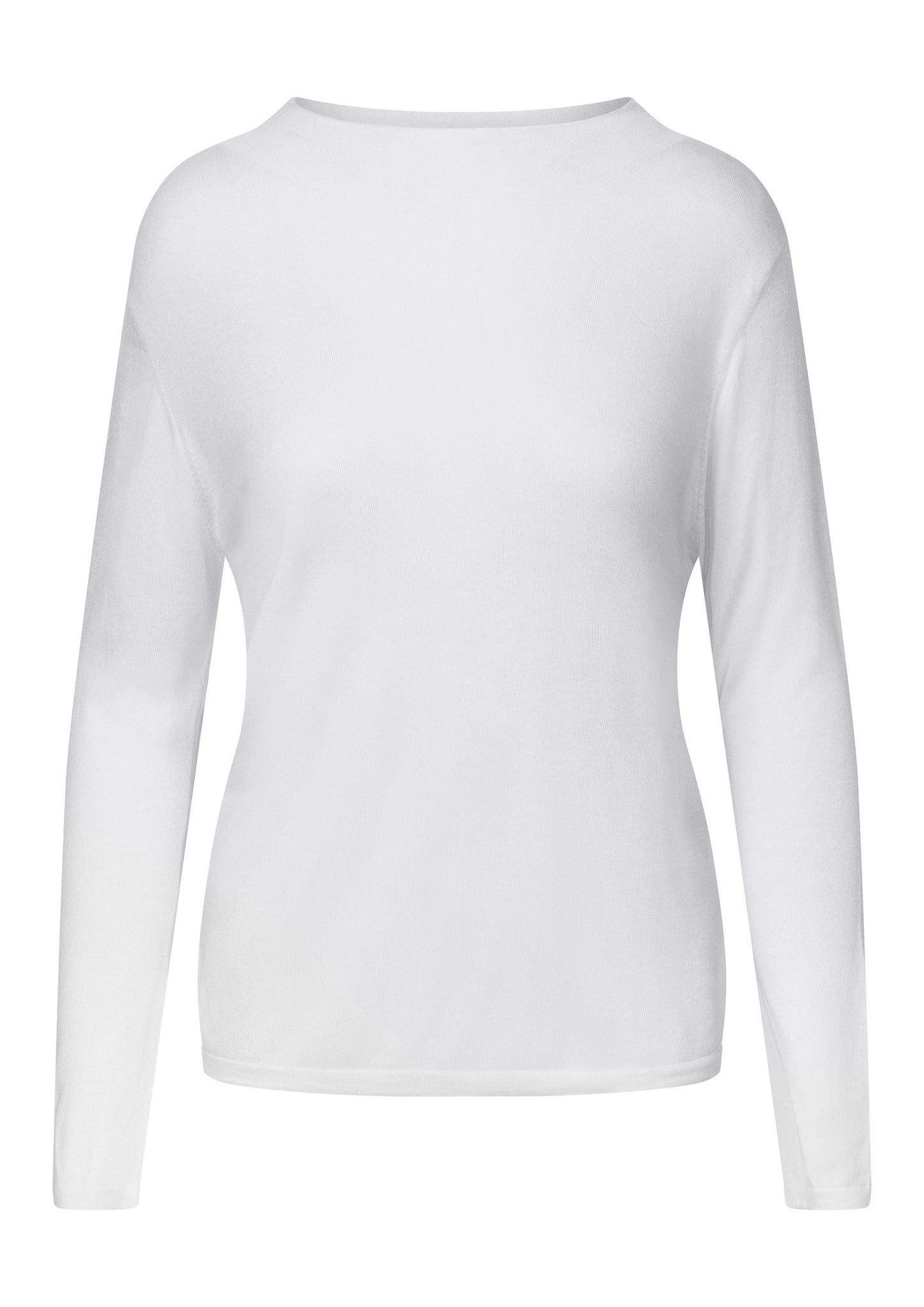 Long Sleeve Silk & Cashmere Boat Neck Top